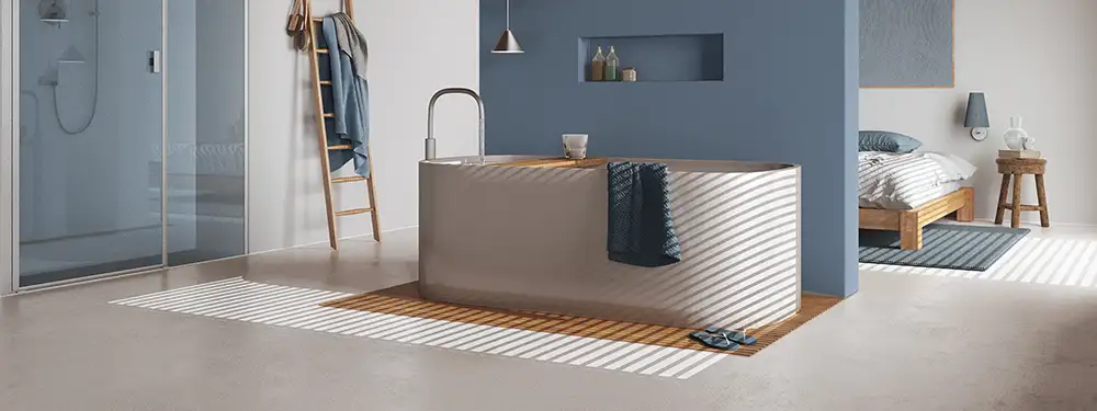 pavimento resina camera bagno